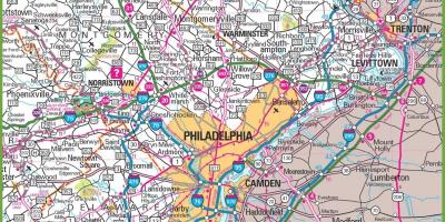 Karte Philadelphia - Map Filadelfijā (Pensilvānija - ASV)