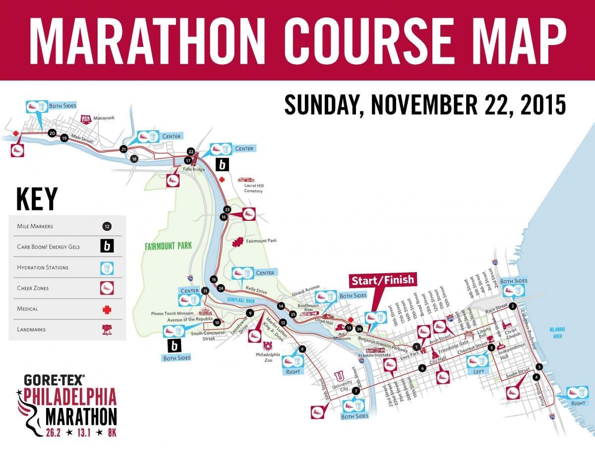 Philly maratona laikā kartē