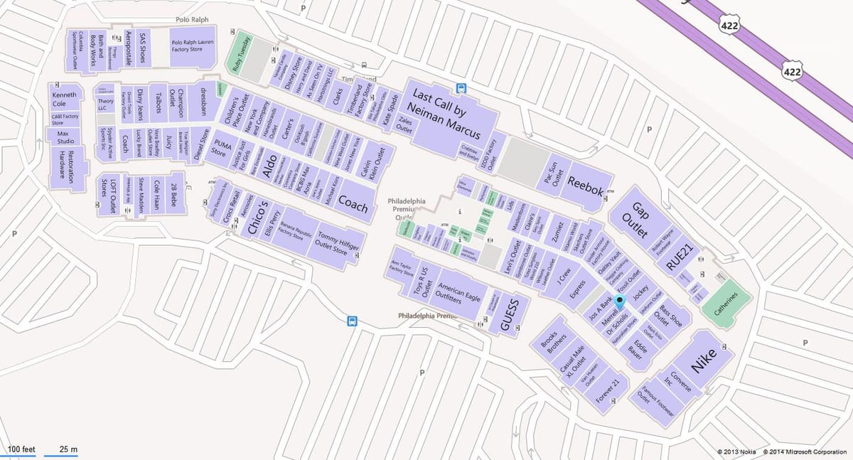 Filadelfijas mall karte
