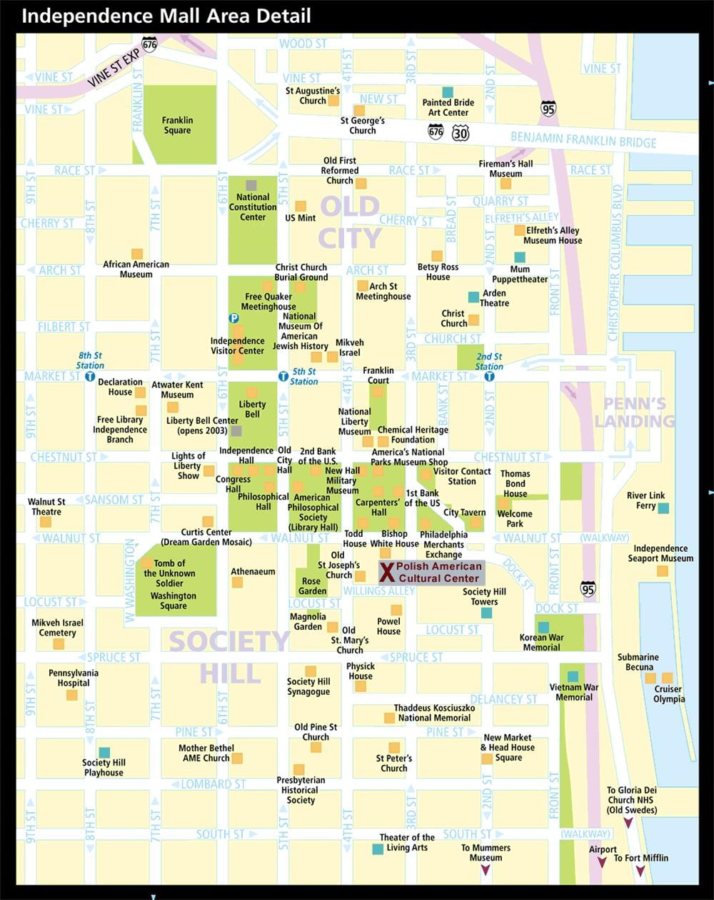 karte vēsturisko Philadelphia
