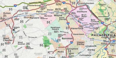 Karte galvenā līnija Philadelphia