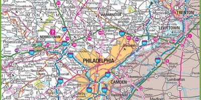 Philadelphia jomā karte